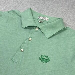 Peter Millar Wynstone Golf Club Polo Shirt Mens XL Green Short Sleeve Cotton